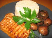 Grillsteaks mit Risotto und Steinchampignons - Rezept