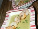 Broccolisuppe mit Krabben und gebratenen Garnelen - Rezept