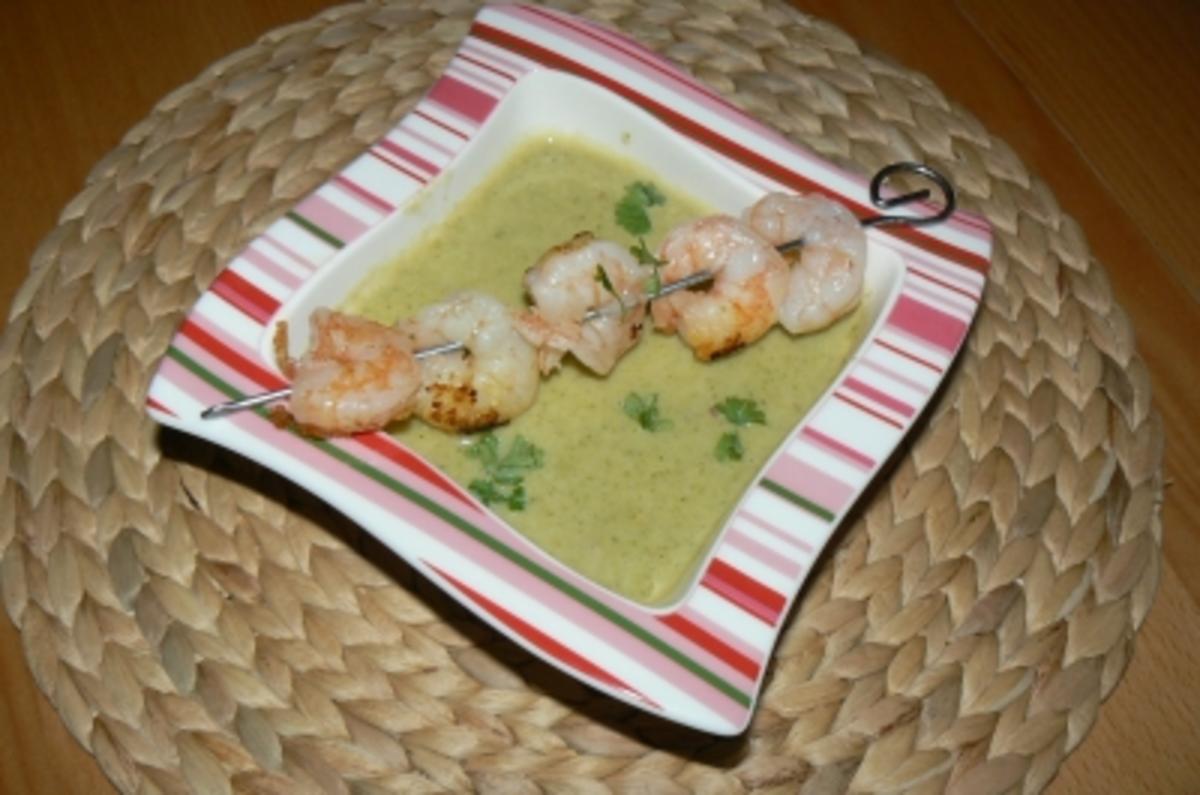 Broccolisuppe mit Krabben und gebratenen Garnelen - Rezept - Bild Nr. 7