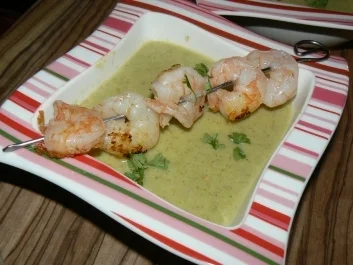 Broccolisuppe mit Krabben und gebratenen Garnelen - Rezept - Bild Nr. 8