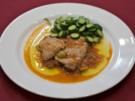 Kalbschnitzelchen mit mediterraner Tomaten-Olivensoße und jungen gegrillten Zucchini (Reiner Calmund) - Rezept