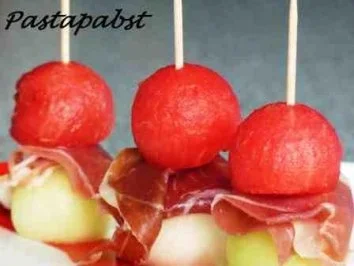 Melonenspieße mit Parmaschinken - Rezept - Bild Nr. 2