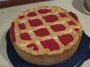 Zitronenkäsekuchen mit Himbeesoße - Rezept