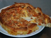 Tomatenquiche mit Gorgonzolaguss - Rezept