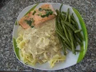Lachsfilet mit Bandnudel - Rezept