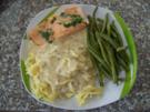 Lachsfilet mit Bandnudel - Rezept
