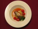 Edelfisch auf Paprikacoulis und Kartoffel-Avocado-Püree - Rezept