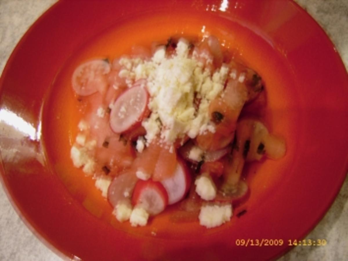 Radieschen - Melonen - Salat mit Ziegenkäse und Limettenvinaigrette - Rezept - Bild Nr. 10