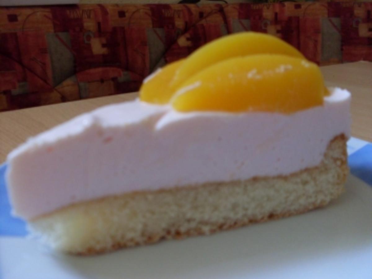 Pfirsich Sekt Torte - einfach - 223 kcal/100g