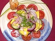 Rezept: Mango-Tomaten-Zwiebelsalat Mango-Tomaten-Zwiebelsalat - Rezept