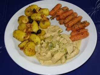 Putengeschnetzeltes mit Kartoffelchen und Babykarotten - Rezept - Bild Nr. 6