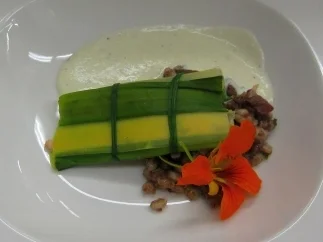 Rezept: Geräucherte Makrele mit Blutwurst-Graupen Geräucherte Makrele mit Blutwurst-Graupen - Rezept