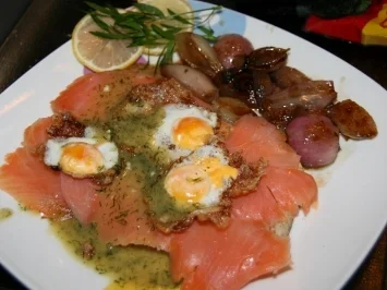 Räucherlachs mit Honigschalotten auf Toast - Rezept - Bild Nr. 4