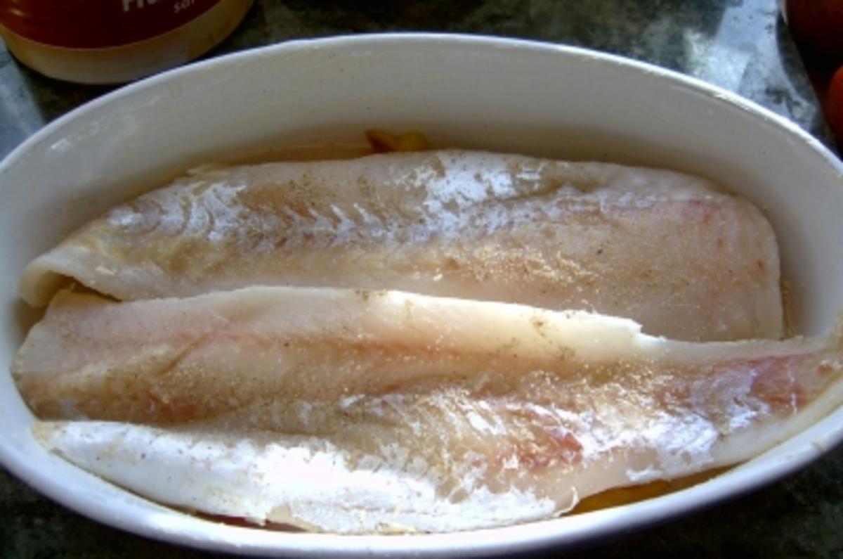 Fisch: Alaska Seelachs mit Feta, Paprika und Trauben - Rezept - Bild Nr. 3