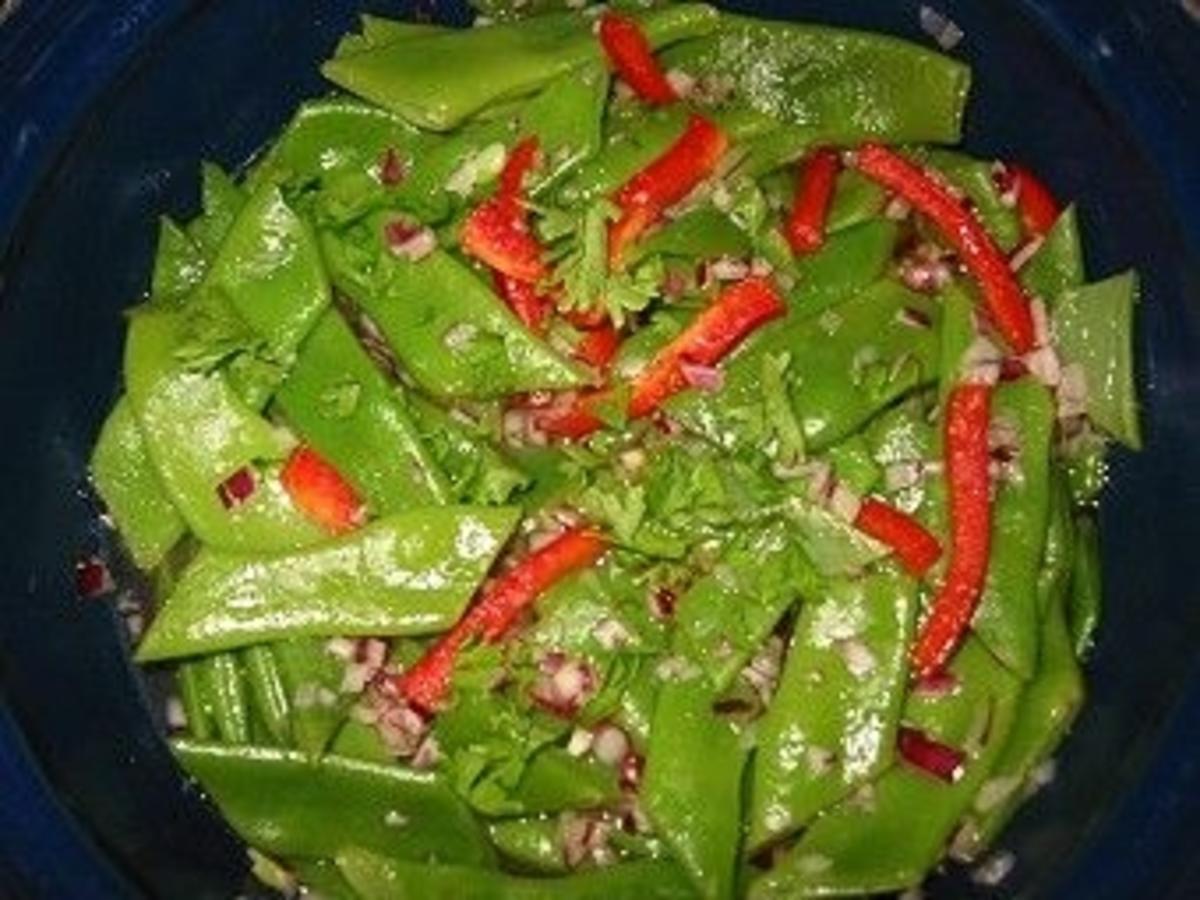Grüne Bohnensalat mit Paprika - Rezept