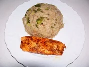 Lachs auf Broccoli-Reis - Rezept