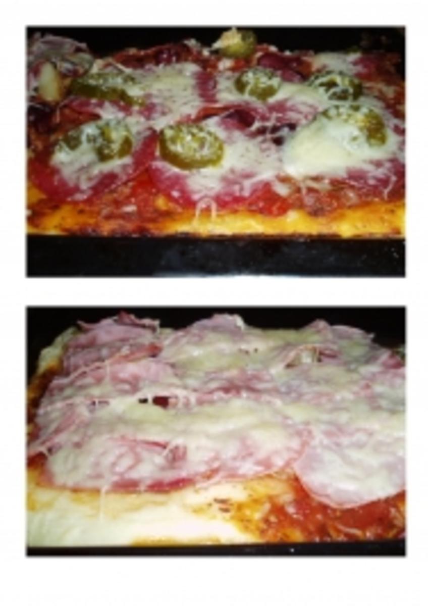 Pizza (für ein Backblech) - Rezept