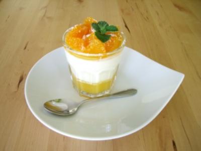 Rezept: Holunderblütenmousse mit Orangengelee Holunderblütenmousse mit Orangengelee - Rezept
