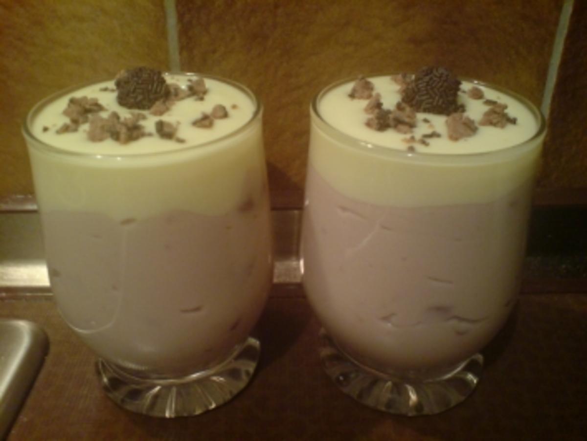 Dessert "Kirsch-Vanille-Creme mit Eierlikörsoße" - Rezept