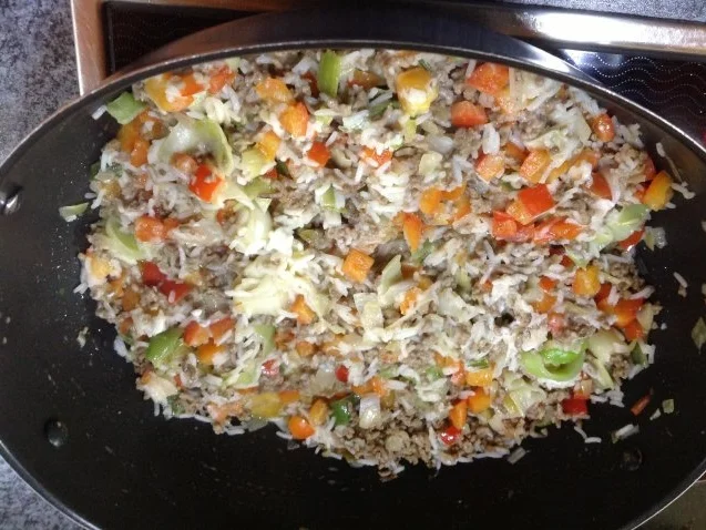 Reispfanne mit Hack - Rezept