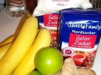 Bananen-Kokosmarmelade mit Limone und Ingwer - Rezept