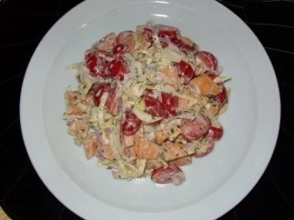 Rezept: Tomaten-Chicoree-Melonen-Schinken-Feta-Salat Bild Nr. 2 Tomaten-Chicoree-Melonen-Schinken-Feta-Salat - Rezept - Bild Nr. 2