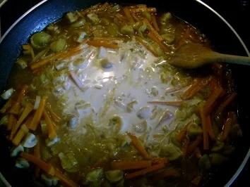 Rezept: Hähnchen auf Weißweingemüse>> Bild Nr. 3 Hähnchen auf Weißweingemüse>> - Rezept - Bild Nr. 3