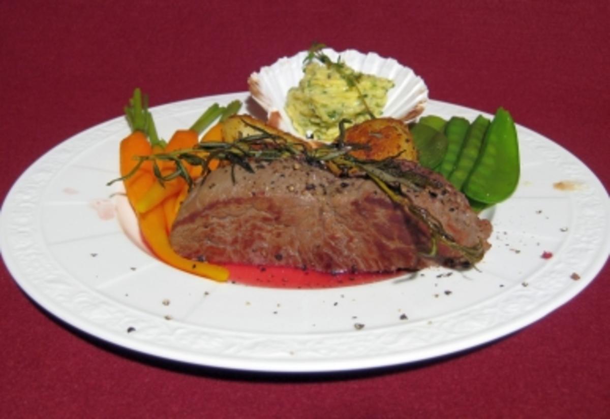 Chateaubriand mit Pariser Kartoffeln und glasierten Möhrchen - Rezept