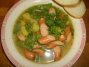 Erbsensuppe mit Würstel - Rezept