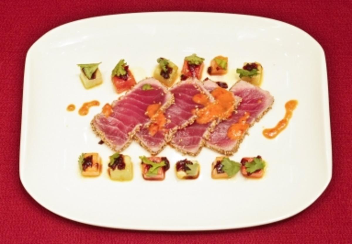 Rezept: Tunfisch küsst Melone (Margarethe Schreinemakers) Tunfisch küsst Melone (Margarethe Schreinemakers) - Rezept