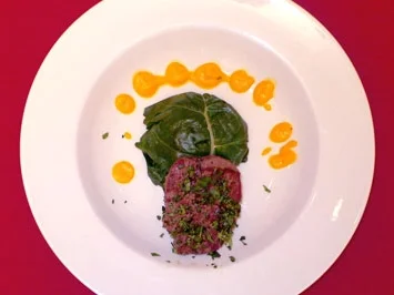 Rezept: Australian Filet mit Pfeffer-Koriander-Mantel an Zitronengras-Risotto Australian Filet mit Pfeffer-Koriander-Mantel an Zitronengras-Risotto - Rezept