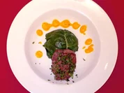 Australian Filet mit Pfeffer-Koriander-Mantel an Zitronengras-Risotto - Rezept