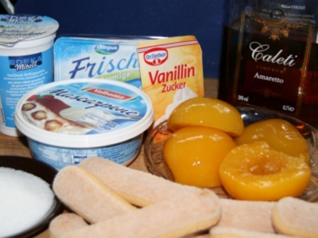 Dessert: Cantuccini Pfirsich Tiramisu - einfach - von border Dessert: Cantuccini Pfirsich Tiramisu - einfach - von border