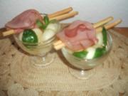 Parmaschinken mit Melonenkugeln - Rezept