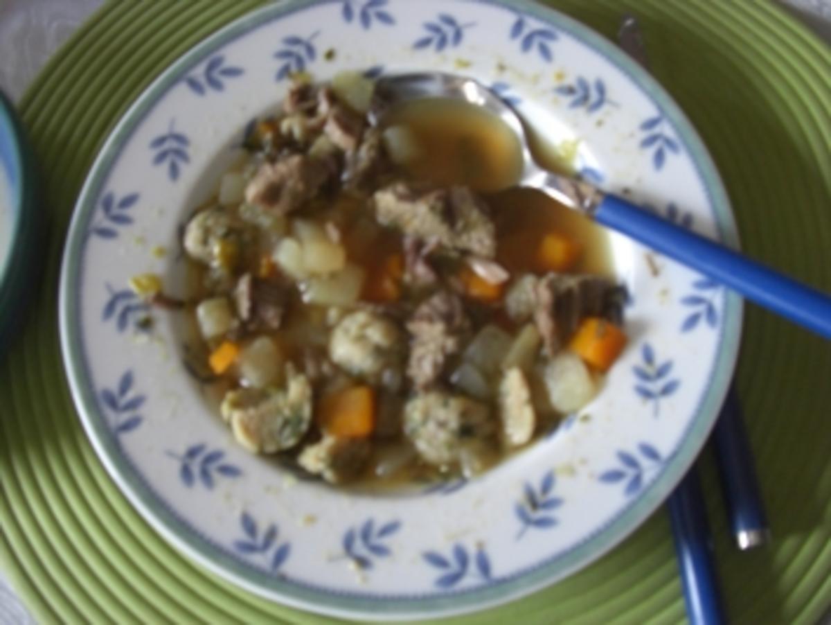 Suppe- Gemüsesuppe  mit Markklöschen (FOTO - Rezept - Bild Nr. 2