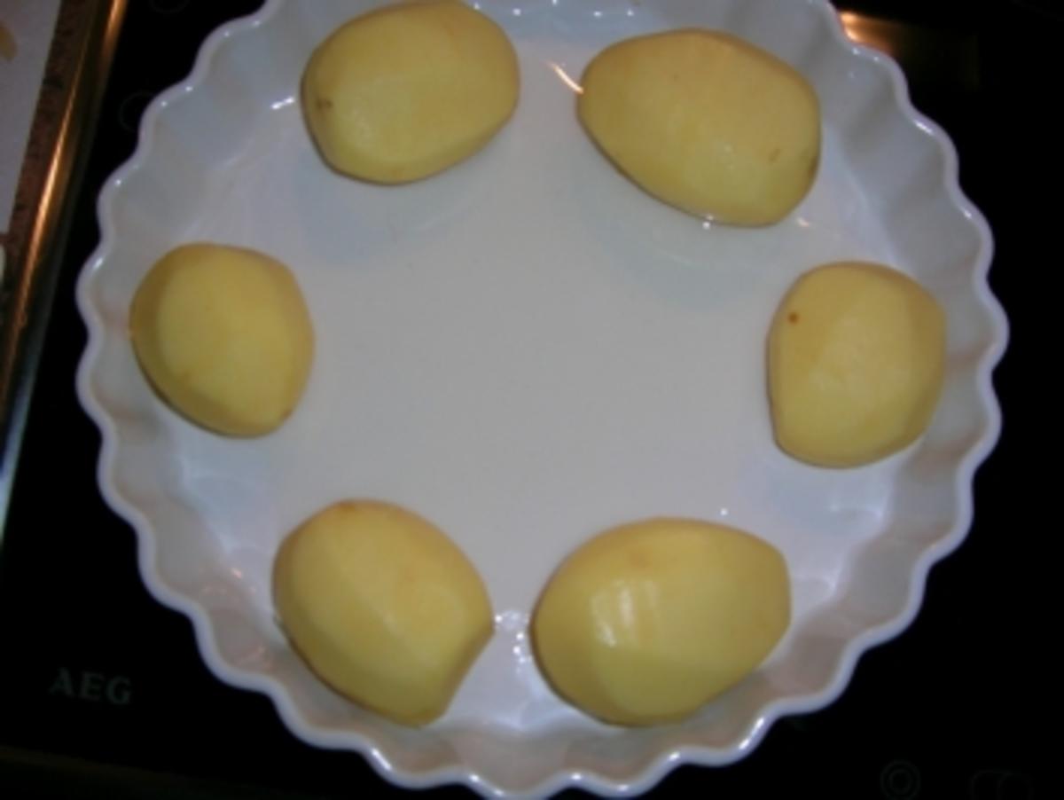 Chili-Kotelett mit Hasselback-Potatoes und Ratatouille-Mozzarella-Törtchen - Rezept - Bild Nr. 6