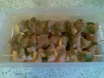 Spieße mit Gemüsereis - Rezept