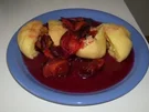 Pflaumenknödel mit Kompott - Rezept