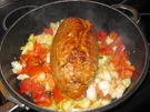 Rezept: Putenrollbraten mit Speckknödel und Rotkraut.. Putenrollbraten mit Speckknödel und Rotkraut.. - Rezept