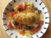 Ofenhähnchen mit Oliven - Rezept