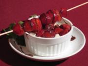 Karamellisierte Erdbeeren an Vanille-Mascarponecreme mit Ahornsirup - Rezept