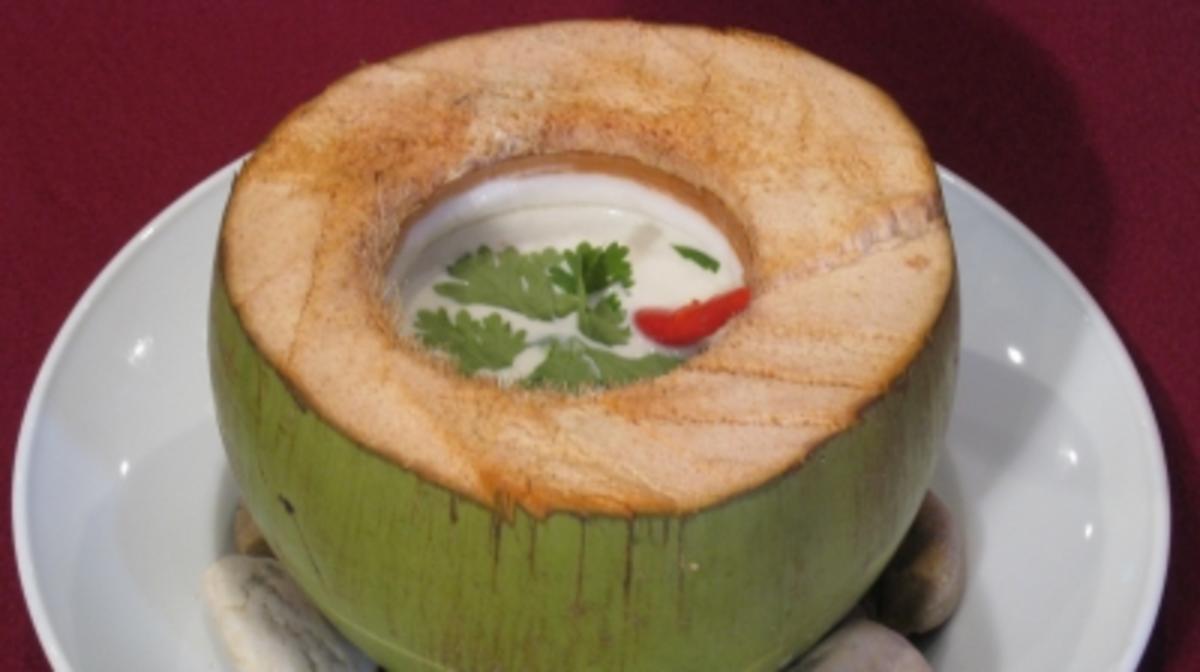 Tom-Ka-Gung-Suppe mit Kokosmilch und Garnelen - Rezept
