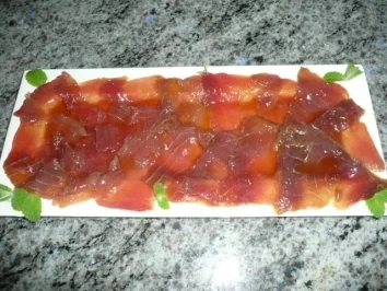 Rezept: VORSPEISE/FISCH :Thunfischcarpaccio Bild Nr. 2 VORSPEISE/FISCH :Thunfischcarpaccio - Rezept - Bild Nr. 2
