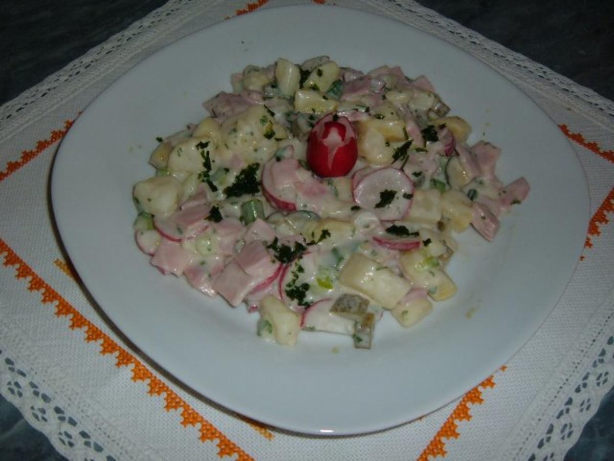 Salate  : Kartoffelsalat mit gekochten Schinken - Rezept - Bild Nr. 2