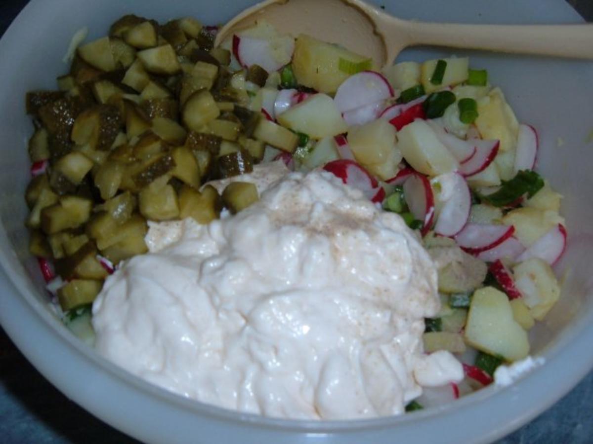 Salate  : Kartoffelsalat mit gekochten Schinken - Rezept - Bild Nr. 4
