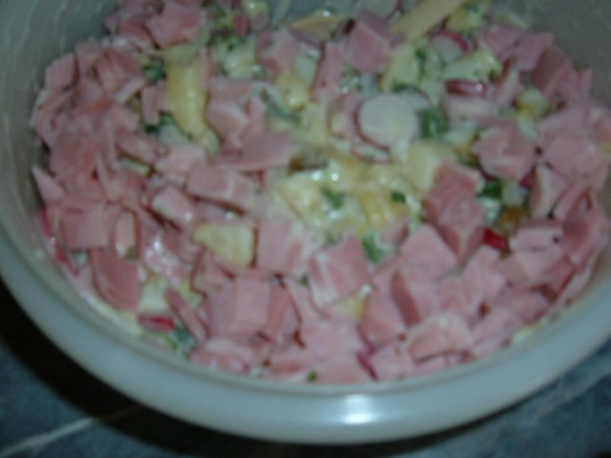 Salate  : Kartoffelsalat mit gekochten Schinken - Rezept - Bild Nr. 5