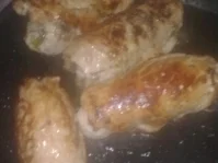 Rezept: Gefüllte Schweinsschnitzel "ala Herbert" mit grünen Bohnen und Kartoffelscheiben mit Frühlingszwiebeln Bild Nr. 4 Gefüllte Schweinsschnitzel "ala Herbert" mit grünen Bohnen und Kartoffelscheiben mit Frühlingszwiebeln - Rezept - Bild Nr. 4