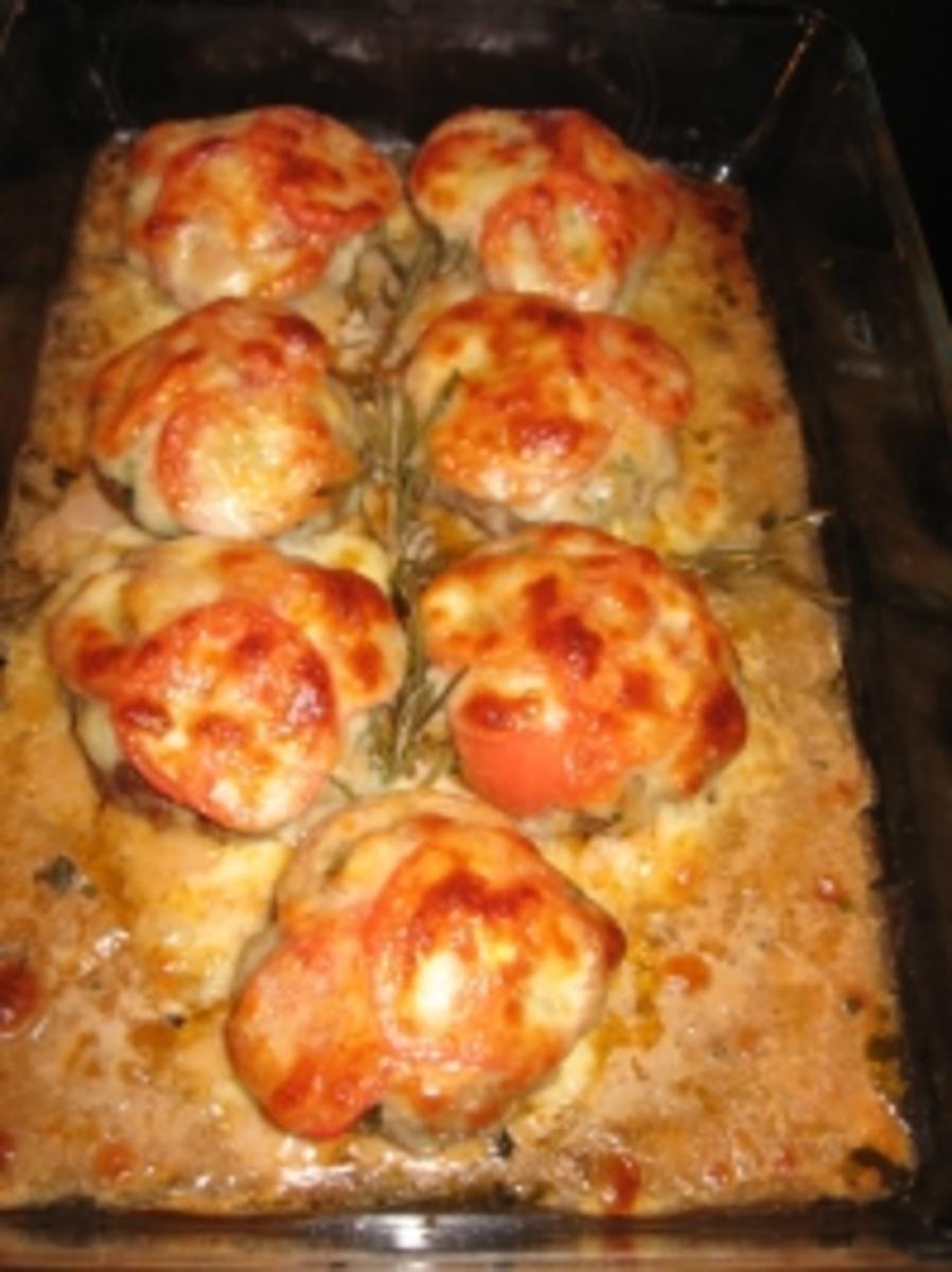 Tomaten-Mozarella- Frikadellen mit Röstzwiebel-Kartoffelstampf - Rezept - Bild Nr. 5