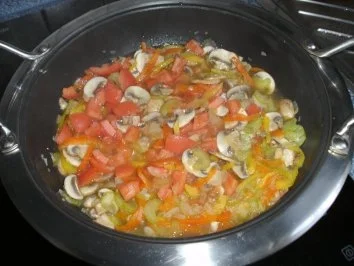 Rezept: Krabbenauflauf mit Bandnudeln Bild Nr. 2 Krabbenauflauf mit Bandnudeln - Rezept - Bild Nr. 2