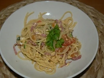 Rezept: Spaghetti mit Ei mal anders Spaghetti mit Ei mal anders - Rezept